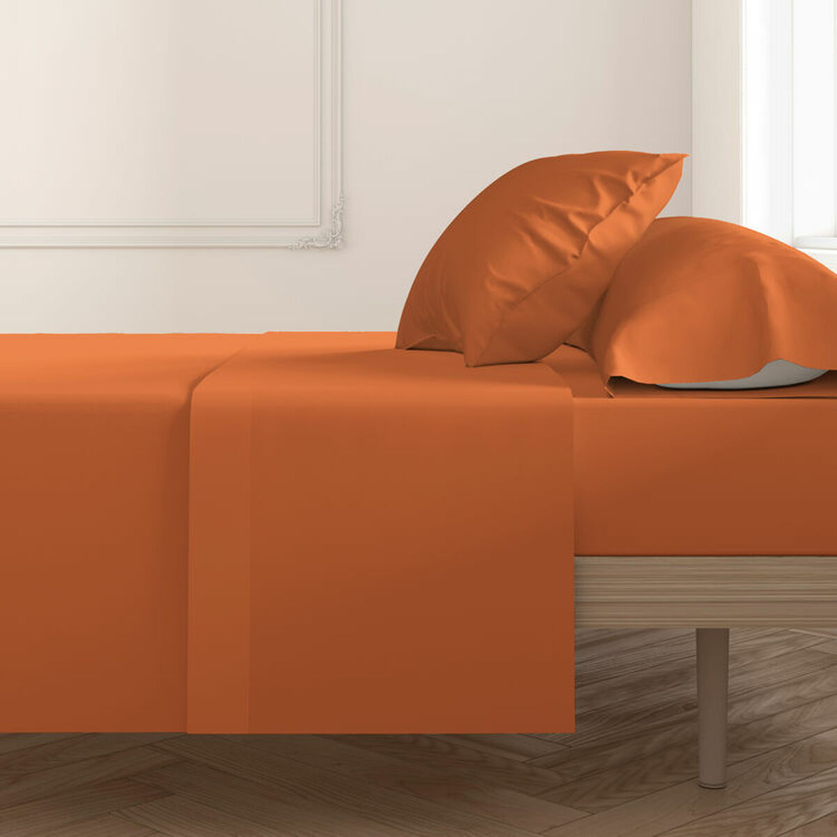 Pillowcase Happy Home Orange 50 x 75 cm 2 Units